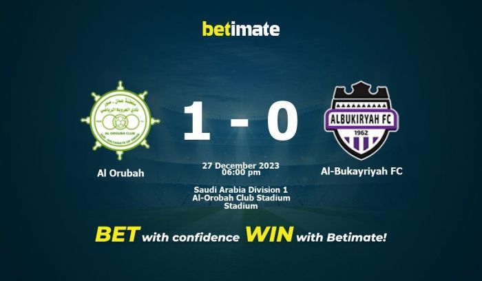 Prediksi skor Al Orubah vs Damac FC akurat